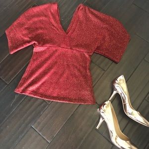 Deep red and gold top